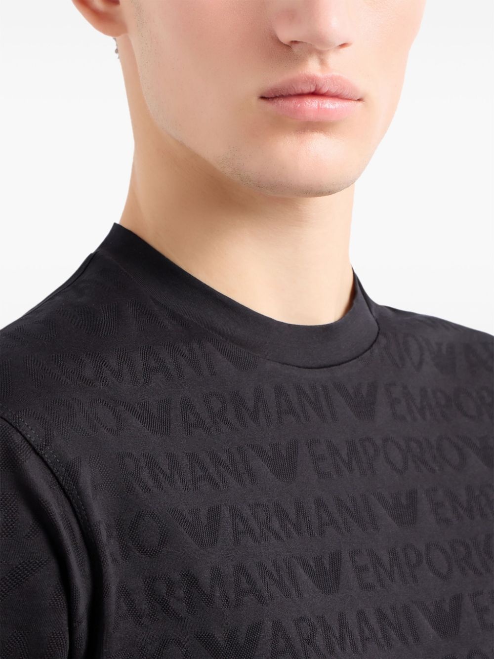 logo-jacquard cotton T-shirt - 4