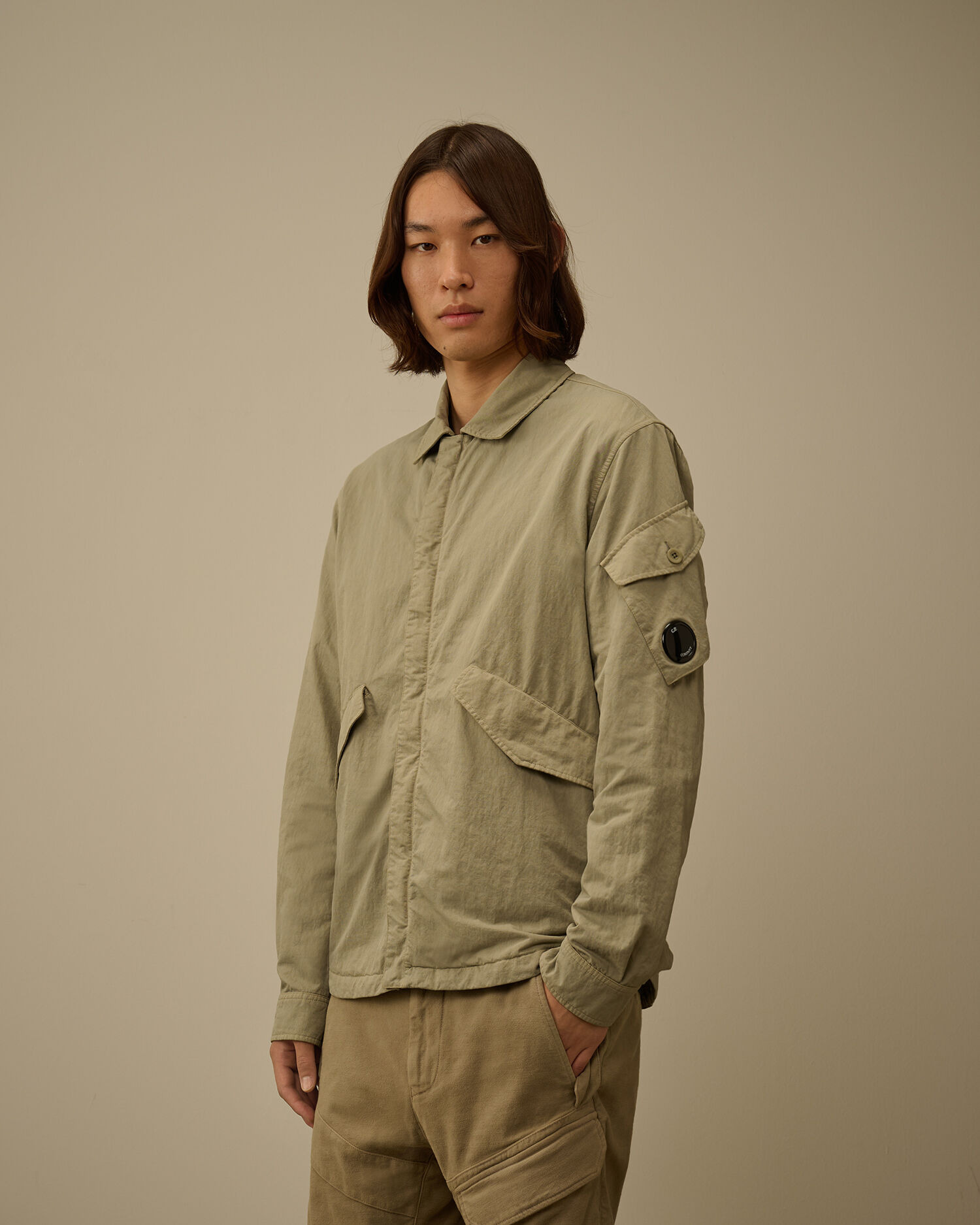 Diagonal Flatt Nylon Zipped Overshirt - 3