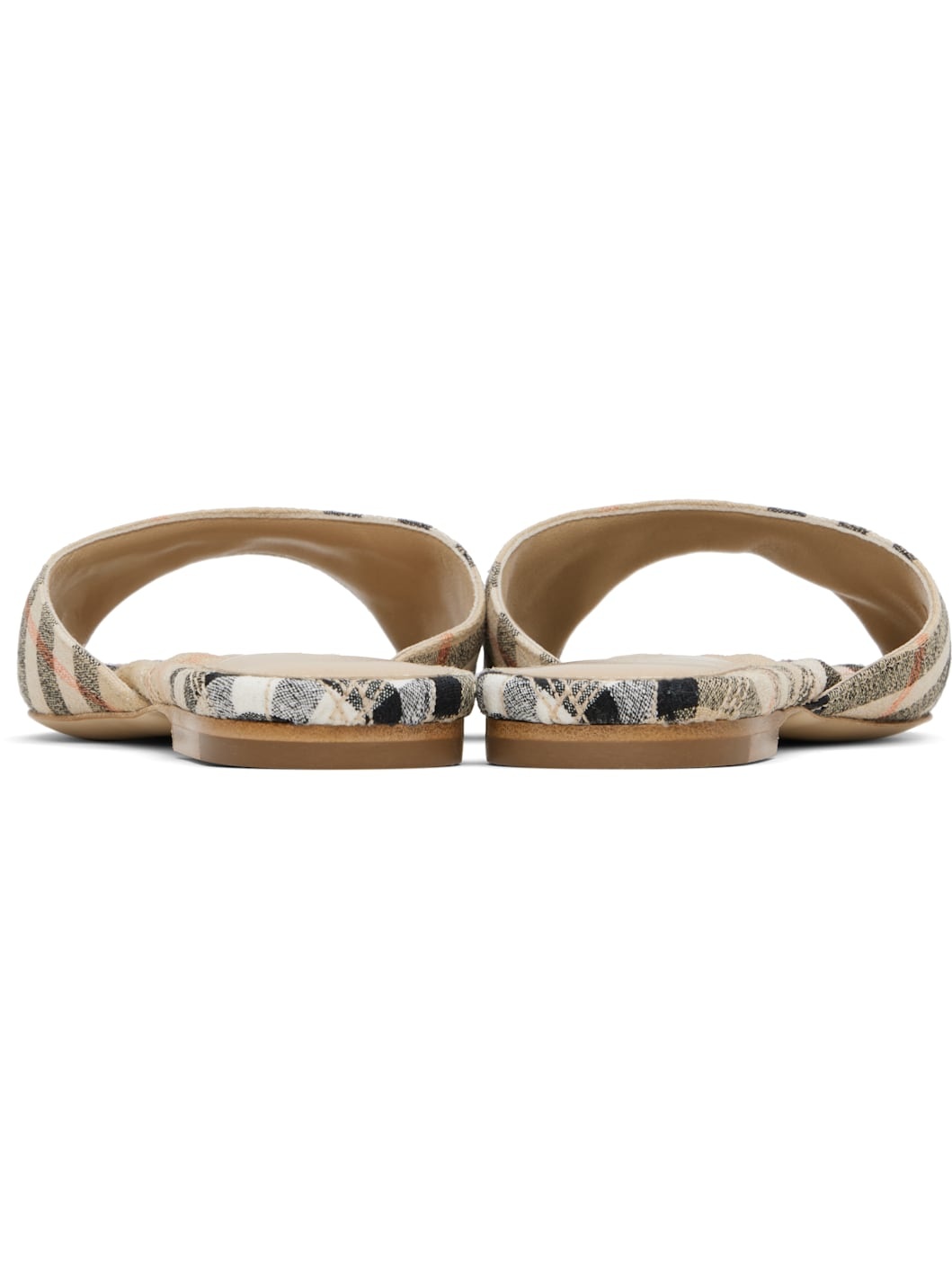 Beige Check Mews Sandals - 2