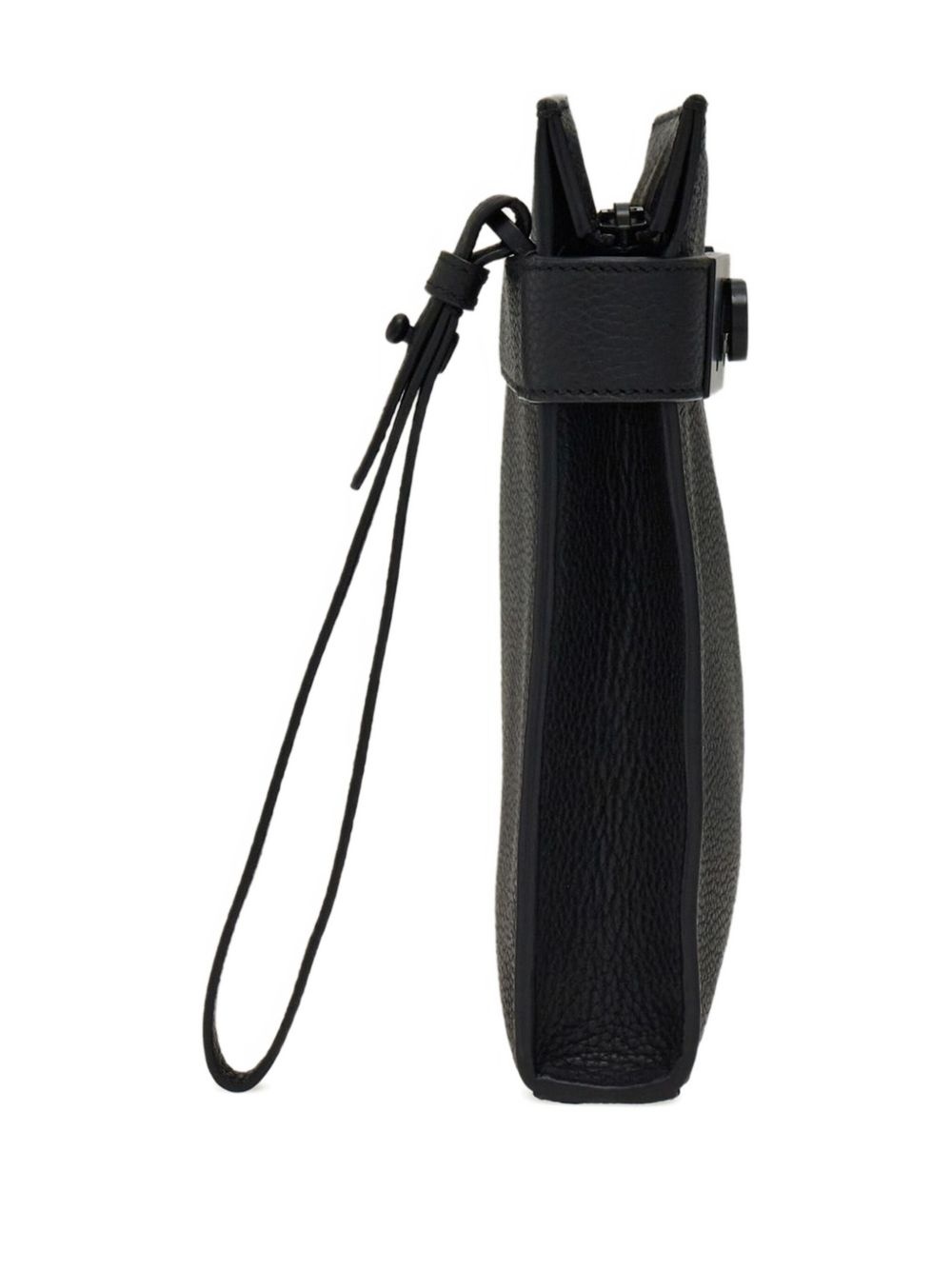 Gancini-buckle leather clutch bag - 4