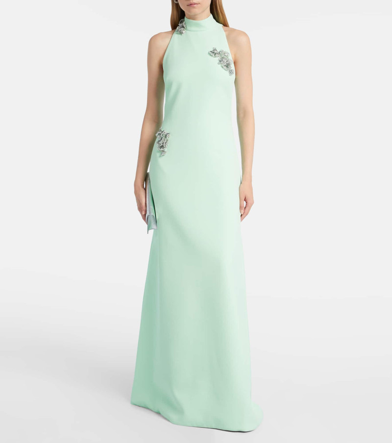 Safiyaa Priscilla embellished crêpe gown outlook