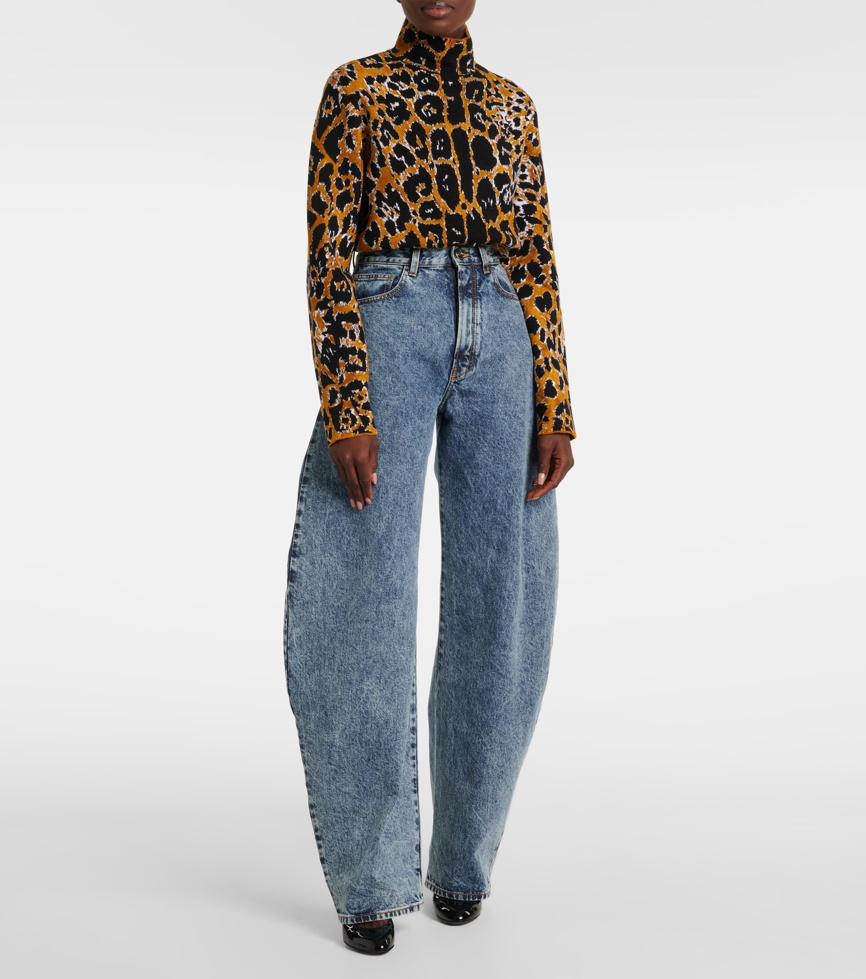 Leopard jacquard sweater - 2