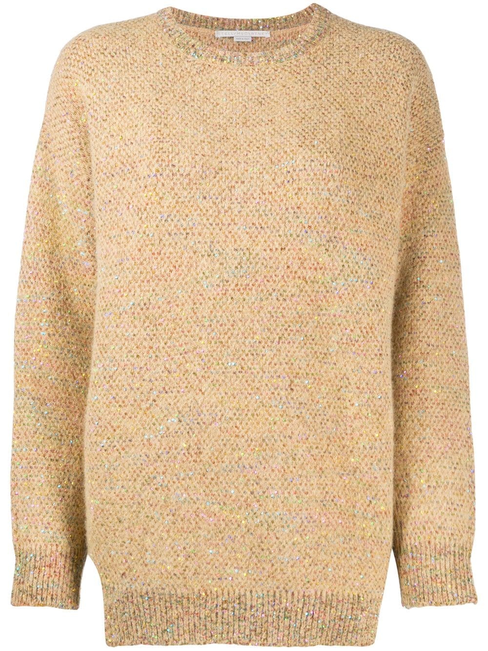 micro sequin-embellished knitted jumper - 1