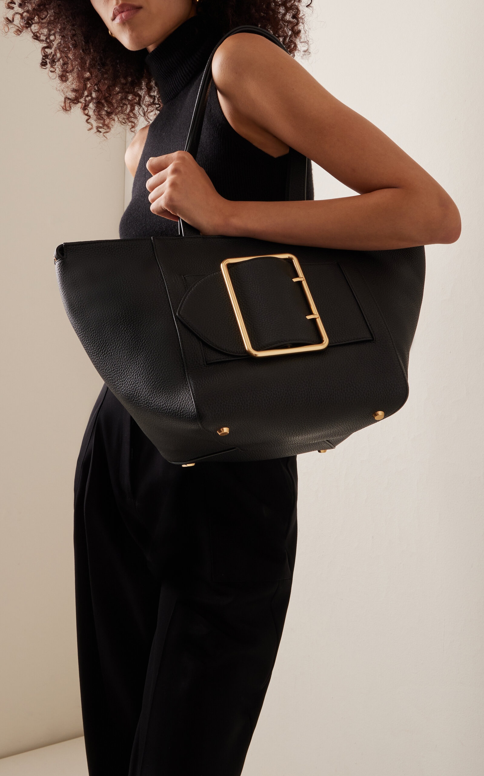 Logan Oversized Buckle Tote black - 2