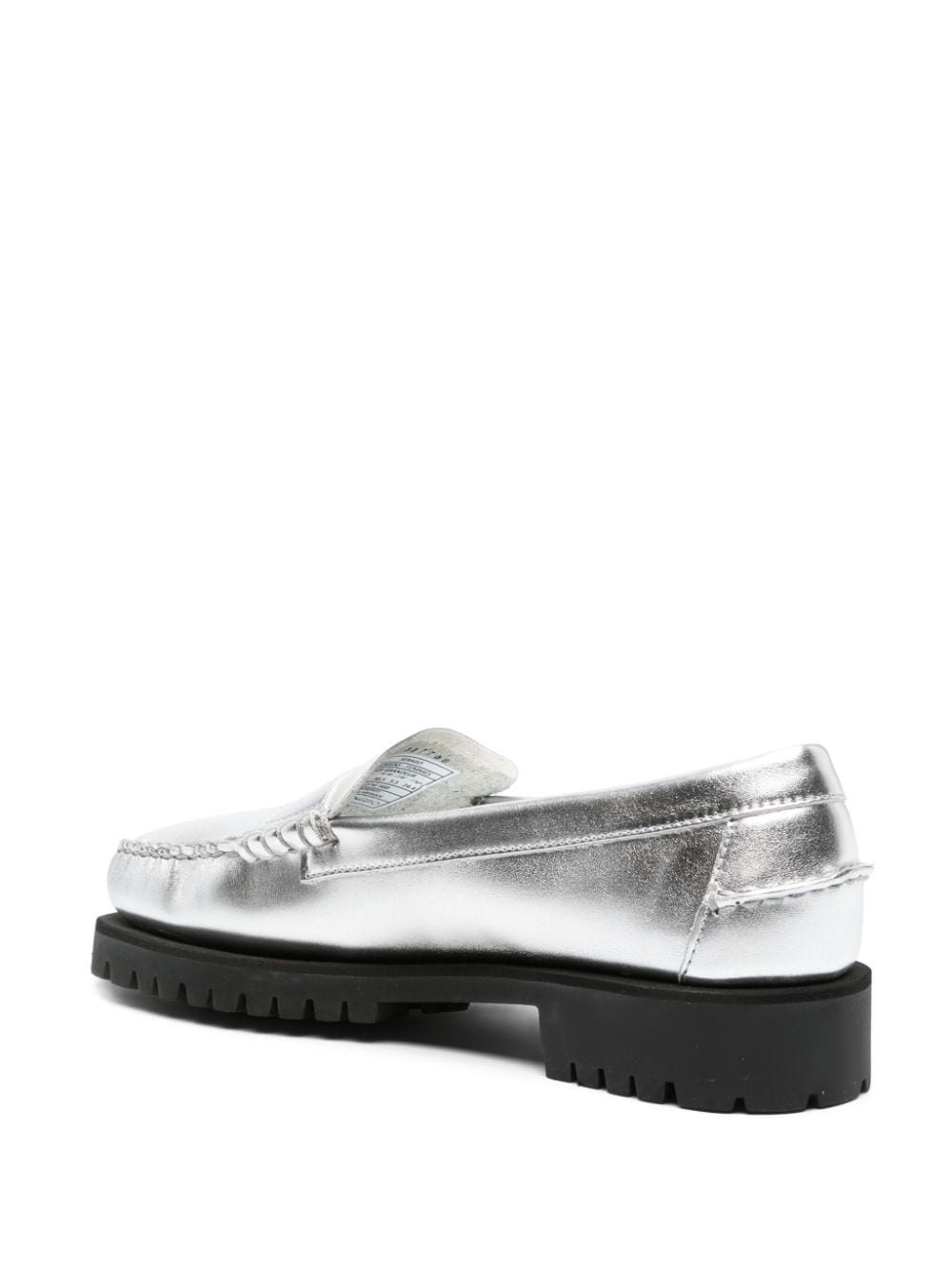 metallic-finish loafers - 3