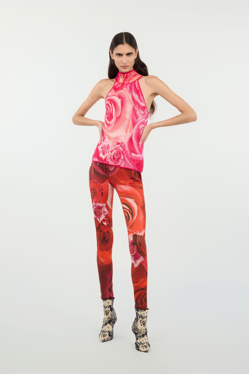 Roberto Cavalli Leggings With Garden Rose Print outlook