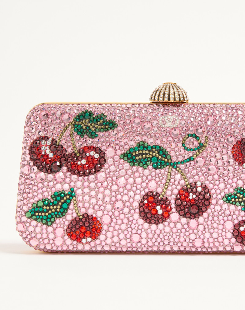 VALENTINO GARAVANI CARRY SECRETS MINAUDIERE WITH CHERRYFIC RHINESTONE MOTIF 8