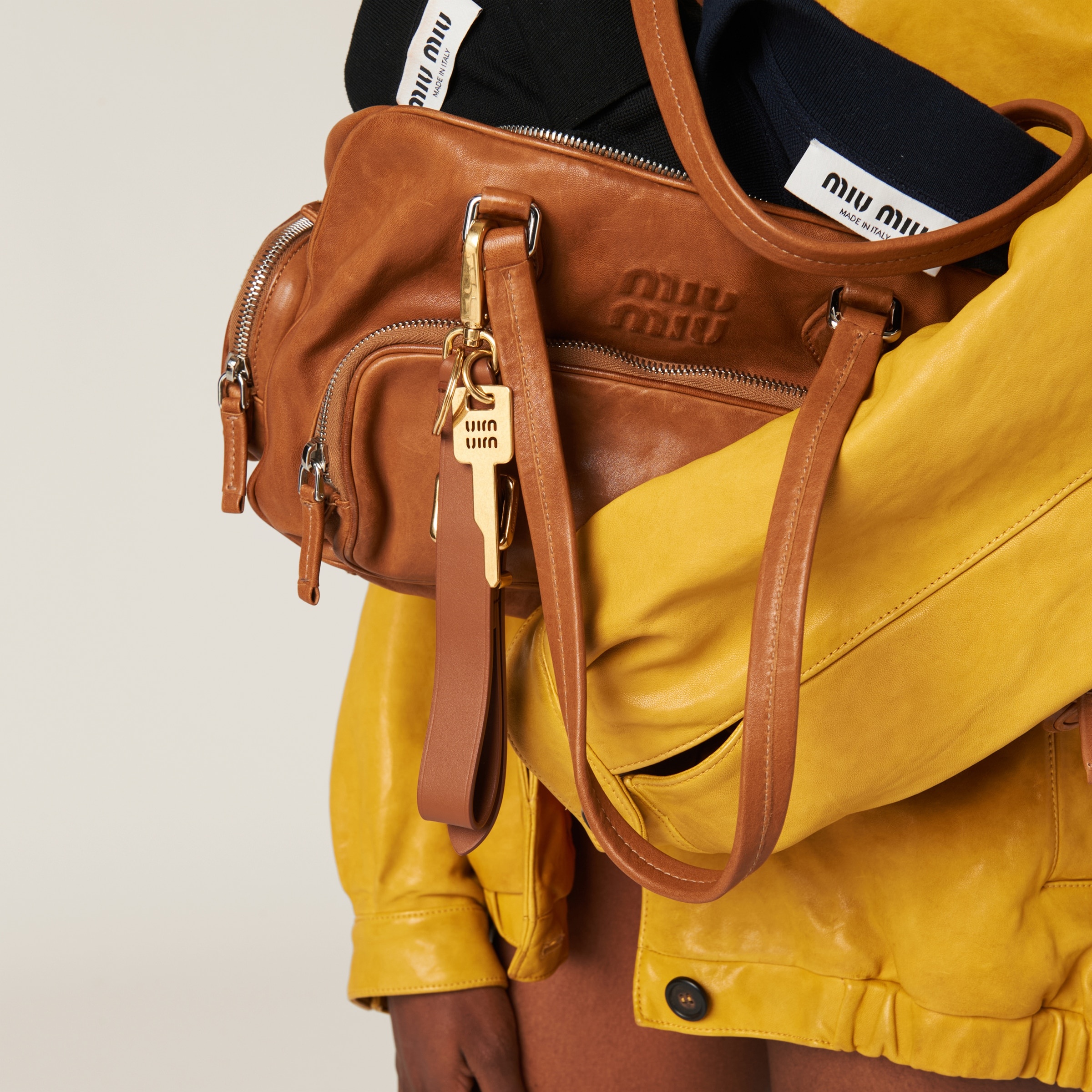 Nappa leather top-handle bag - 8