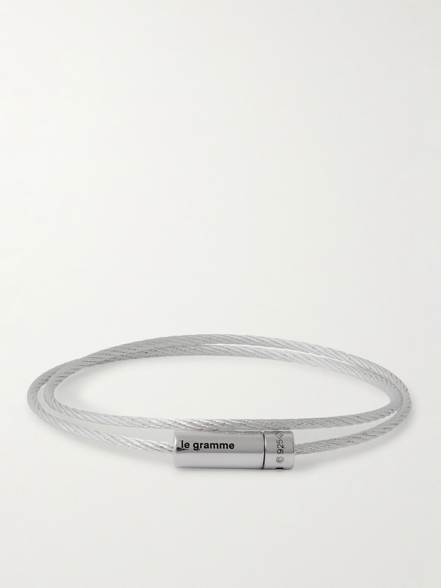 9g Double Turn Polished Recycled-Sterling Silver Cable Bracelet Silver - 1