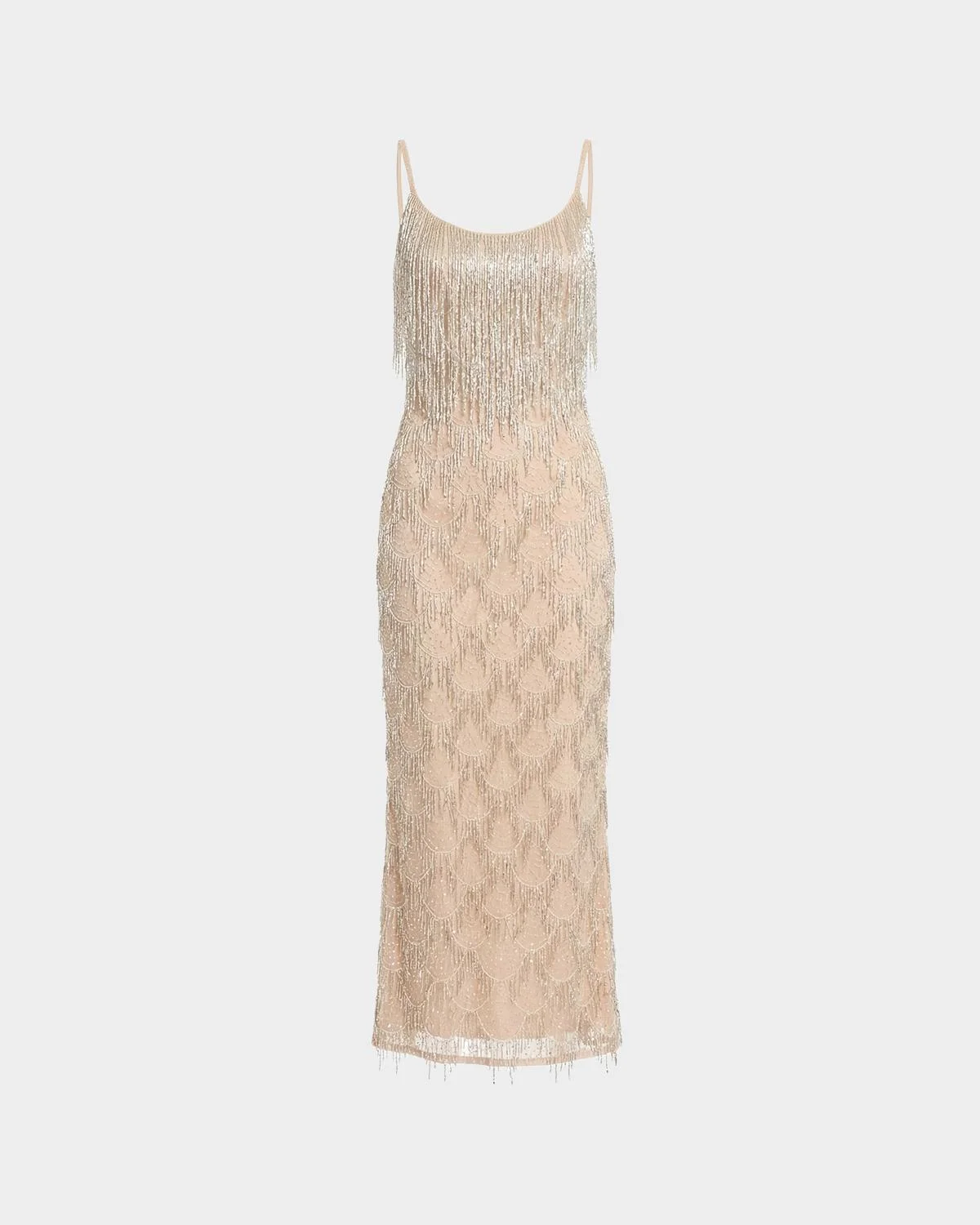 Fringed Metallic Midi Dress - 1