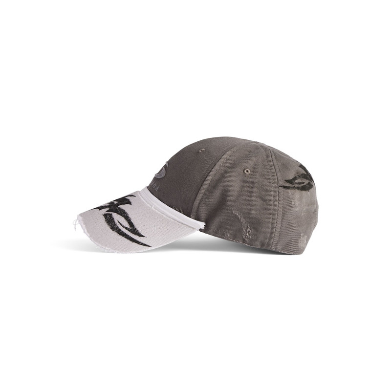 Women's Patched Visor Cap  in Grey/white 5