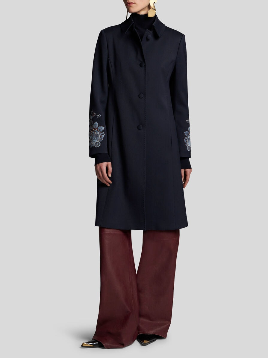 GABARDINE COAT WITH EMBROIDERY - 4