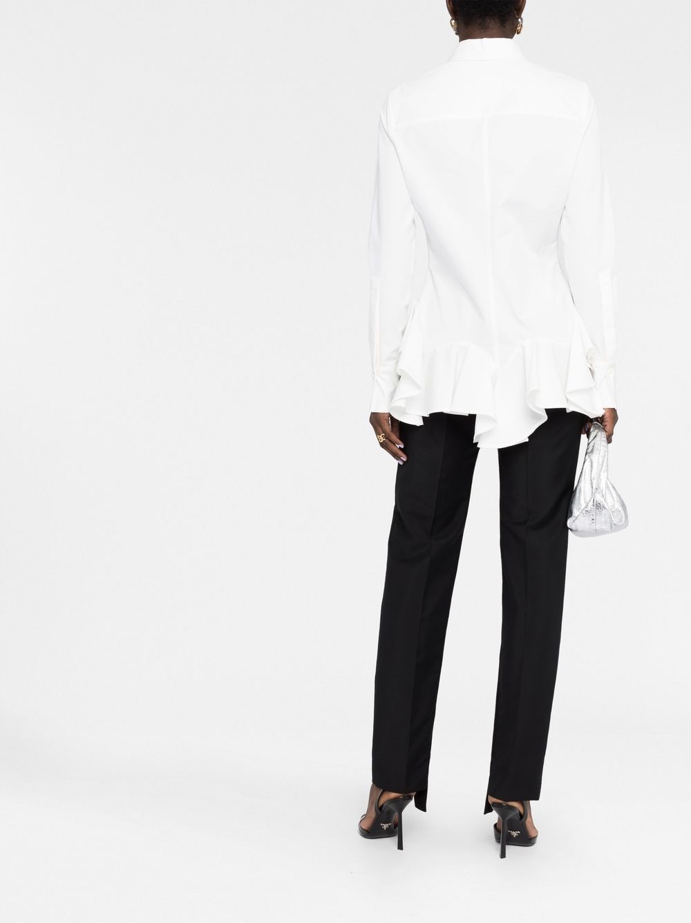 peplum-hem cotton shirt - 6