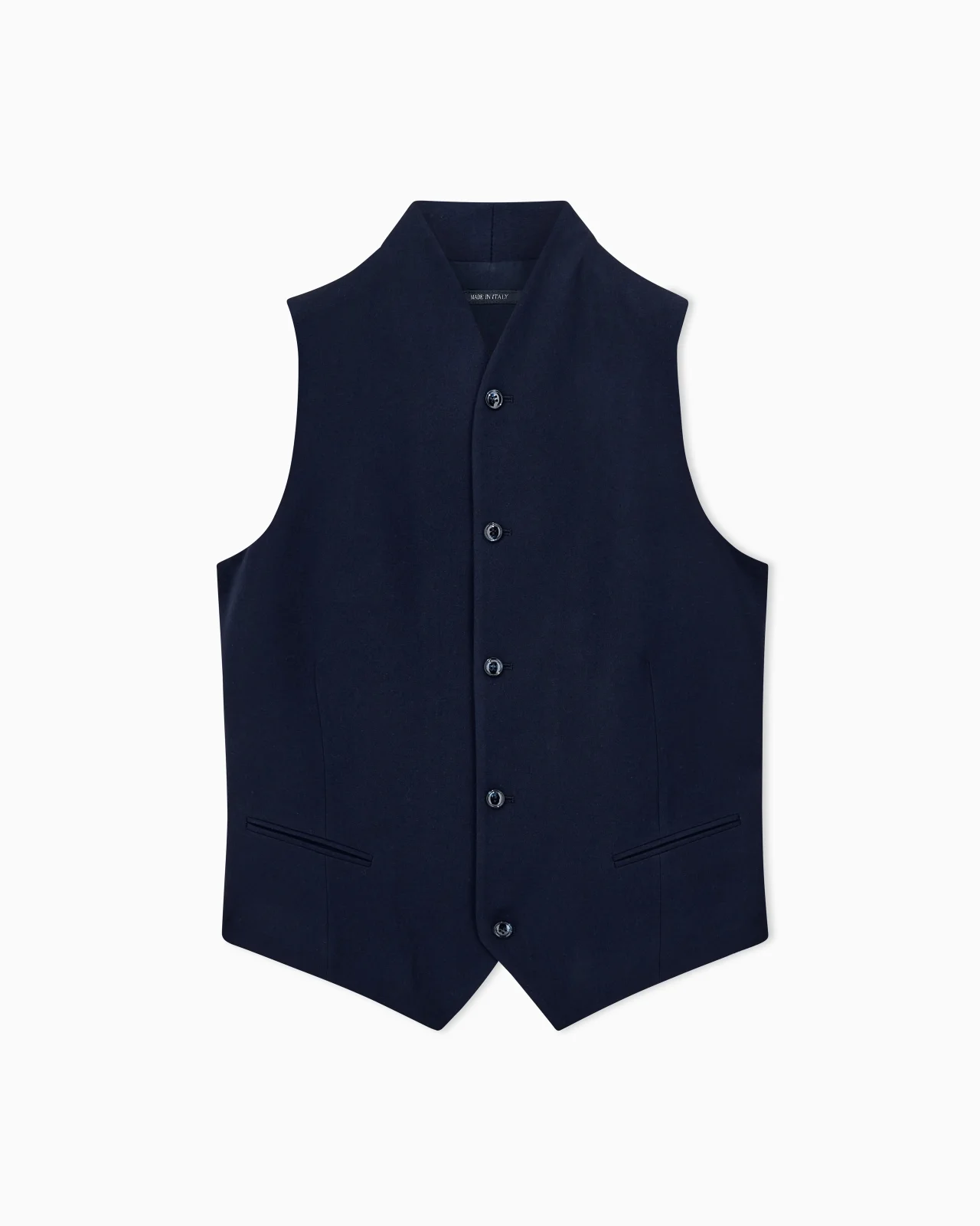 WAISTCOAT REGULAR FIT IN FLUID VIRGIN WOOL - 1