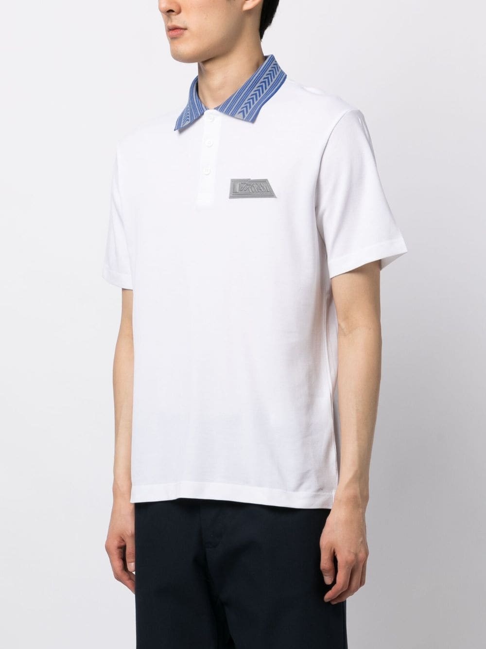 logo-patch polo shirt - 3