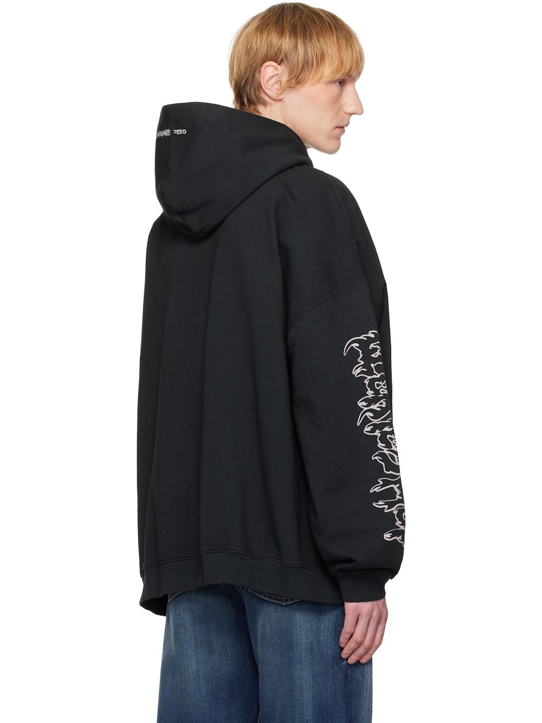 Black Faithless Oversized Hoodie - 3