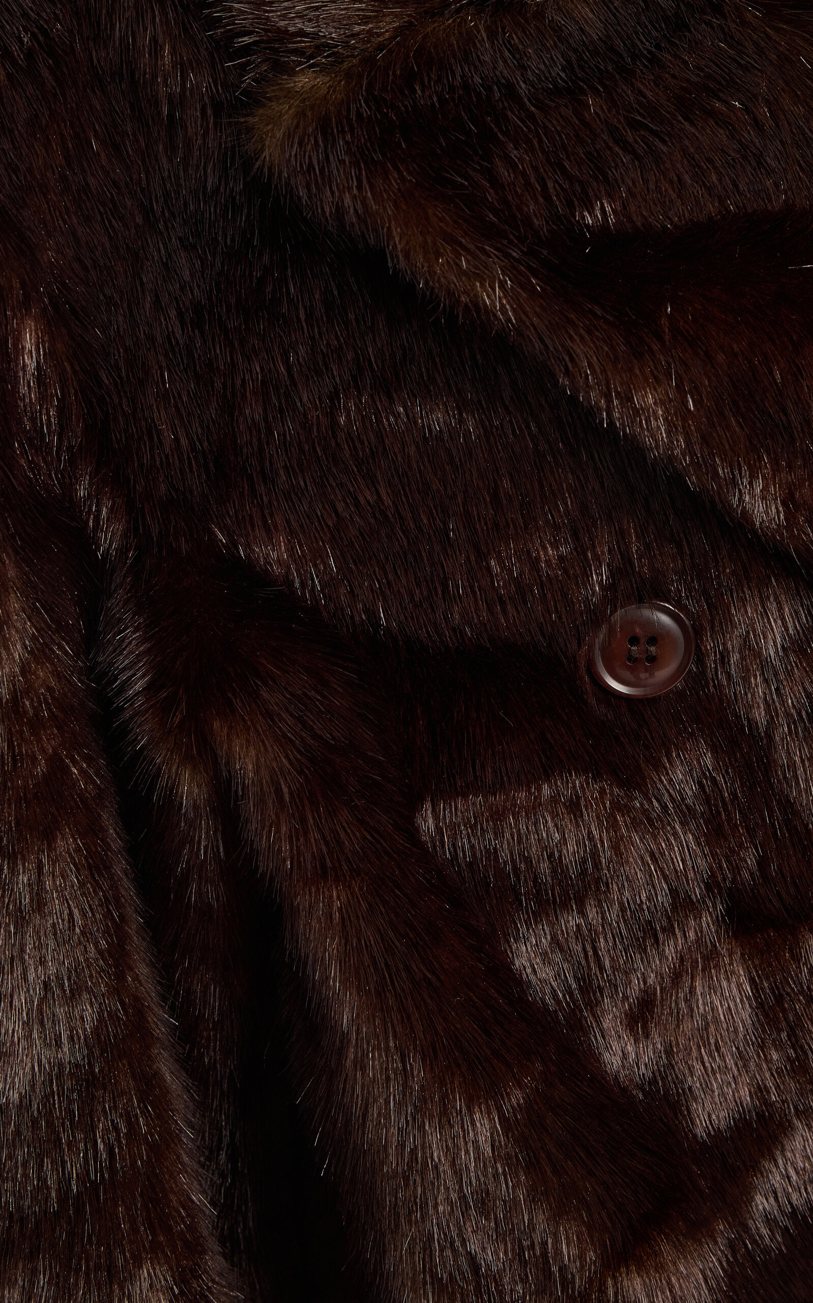 Harper Faux Fur Double-Breasted Coat brown - 5