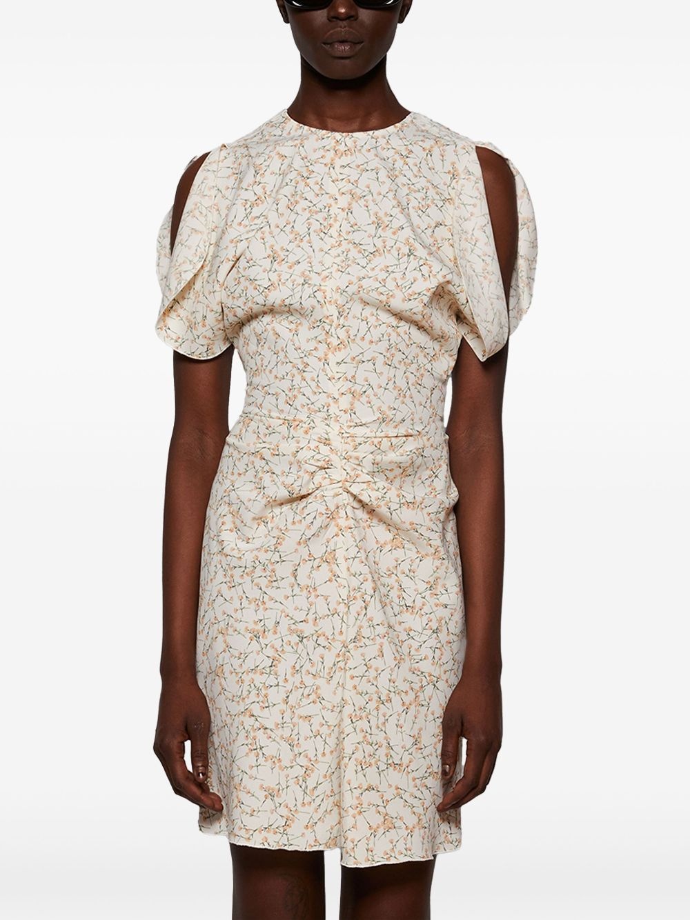 gathered-waist mini dress - 3