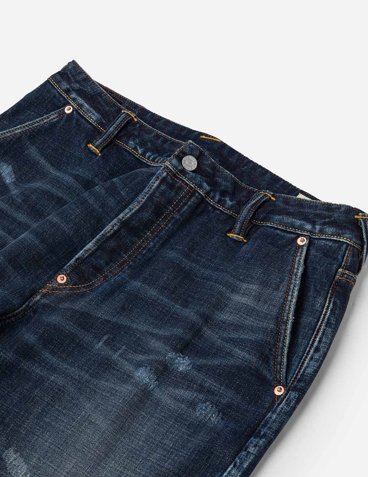 Graffiti-Style Seagull and Logo Print Straight Fit Denim Joggers - 7