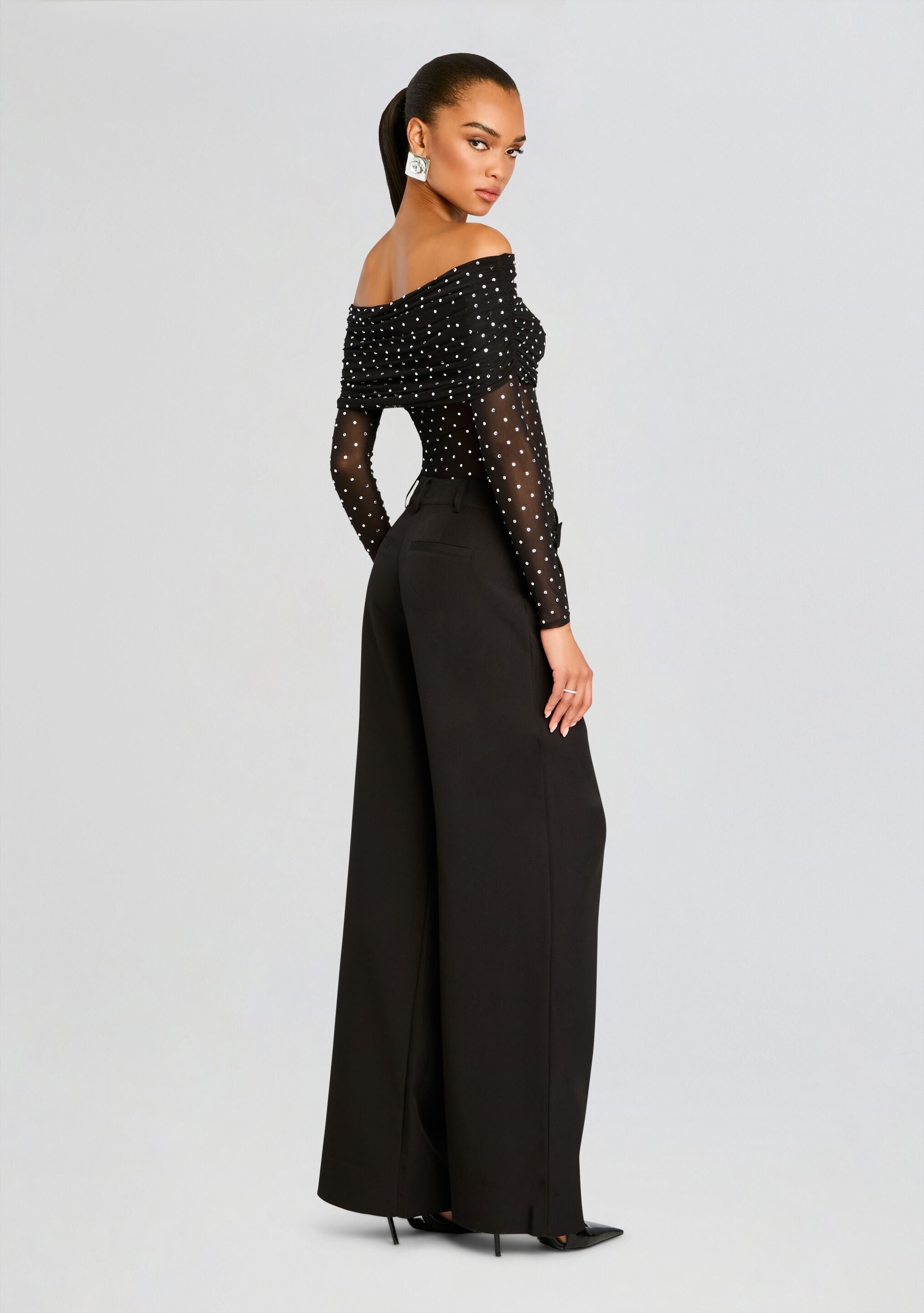 ORIANA EMBELLISHED MESH TOP - 5