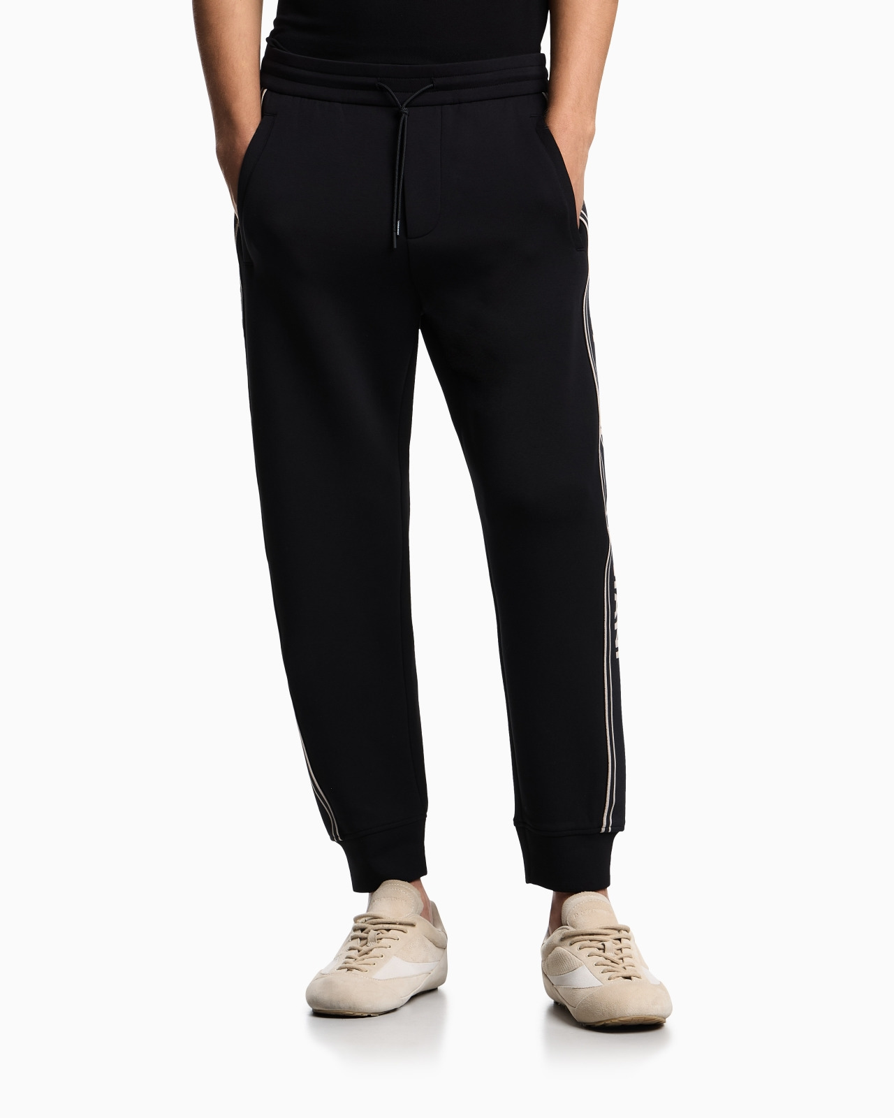 ASV DOUBLE-JERSEY JOGGERS WITH LOGO STRIPES - 4