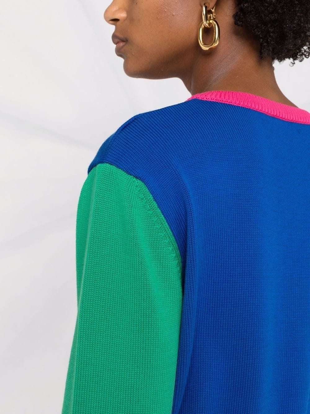 colour-blocked knit cardigan - 3