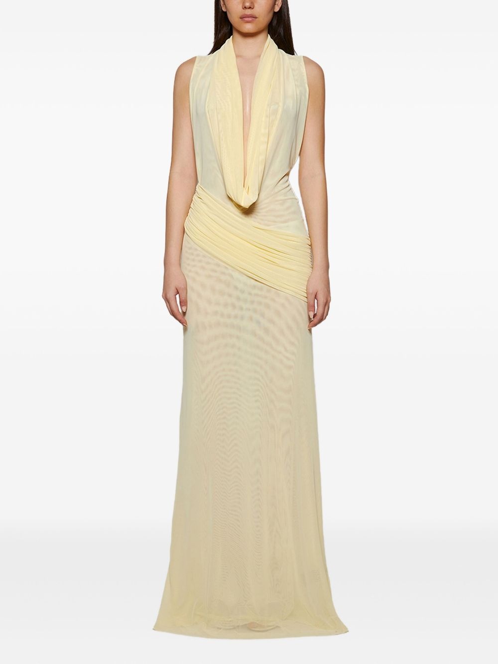 cowl-neck draped gown - 5