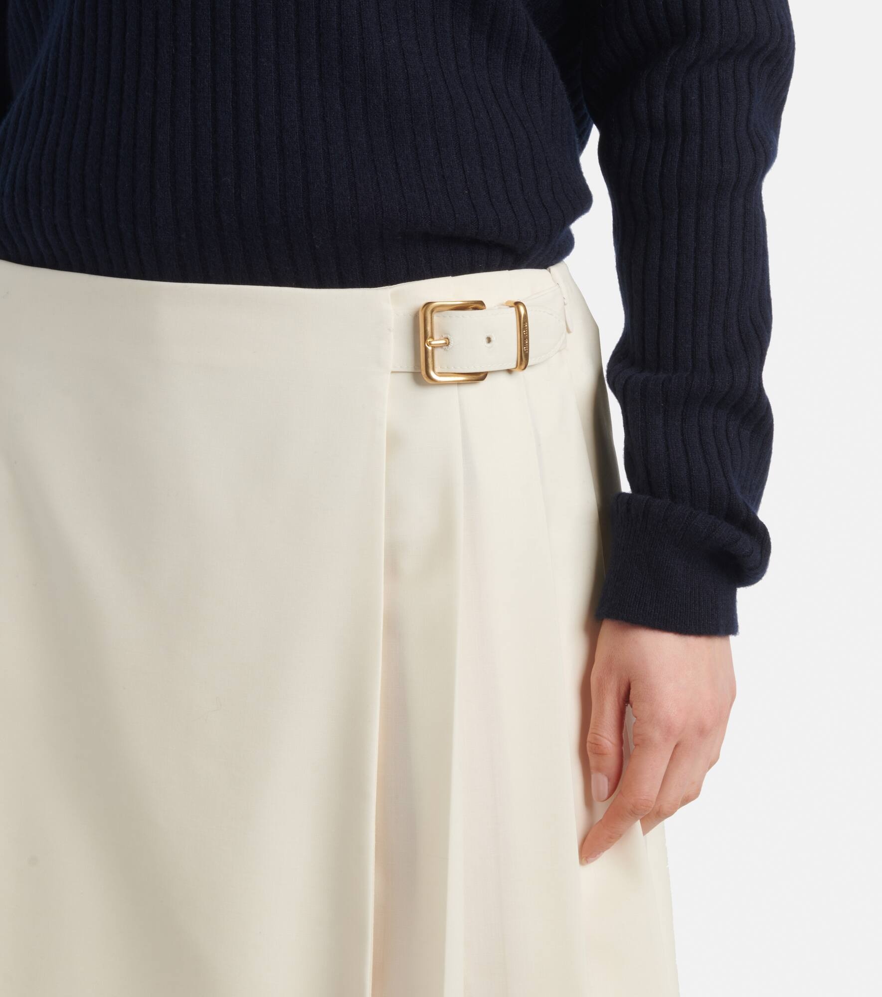 Pleated wool and mohair midi skirt - 4