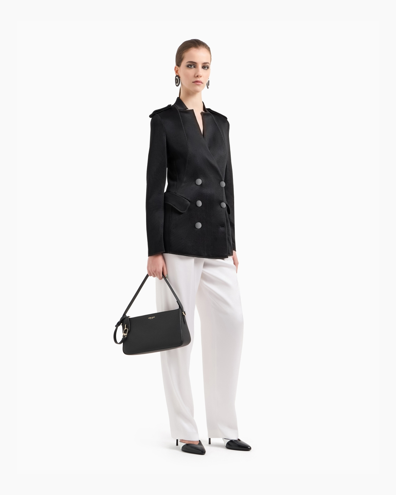 DOUBLE-BREASTED JACKET IN VISCOSE JERSEY - 2