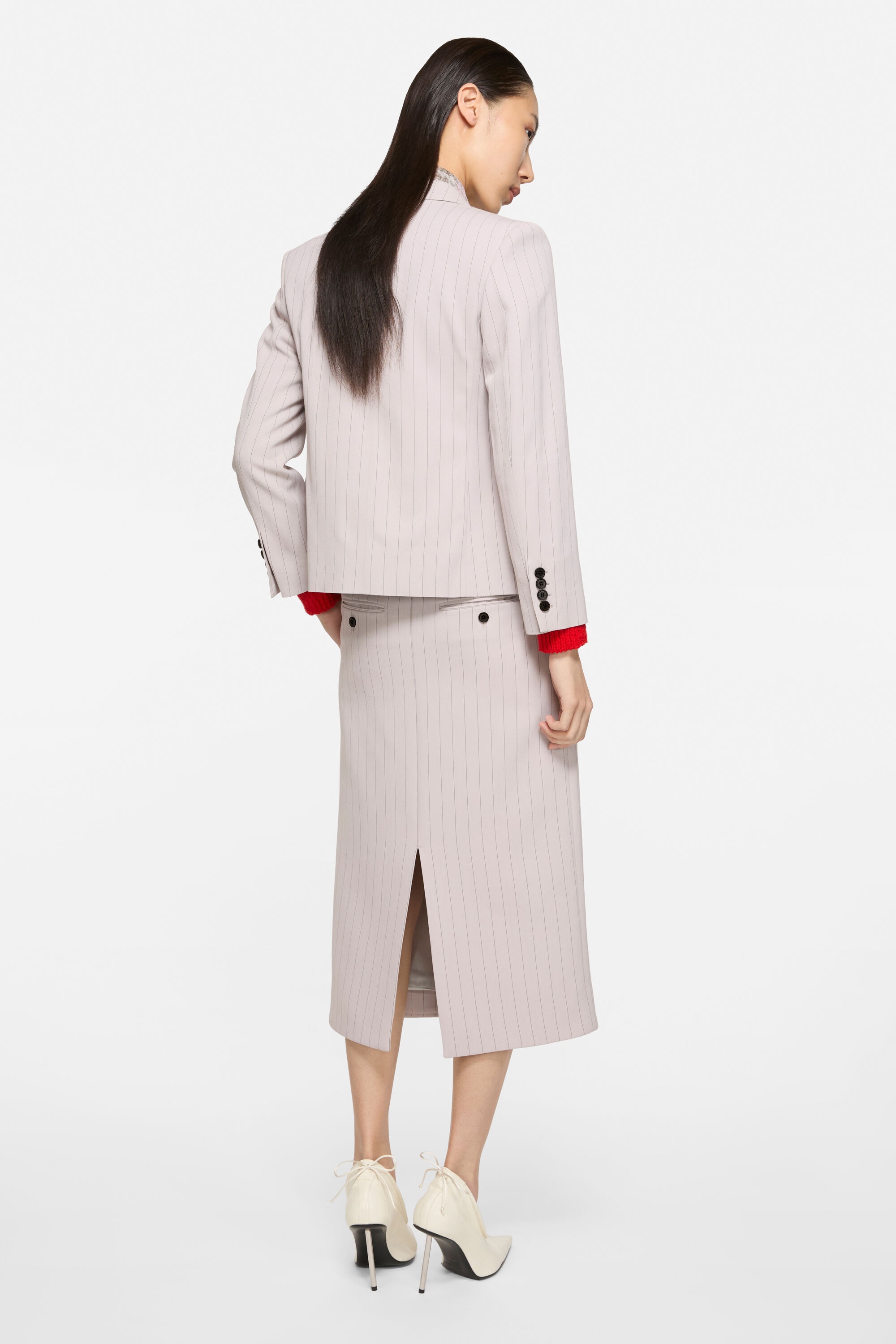 Single-breasted pinstripe jacket - Taupe beige - 3