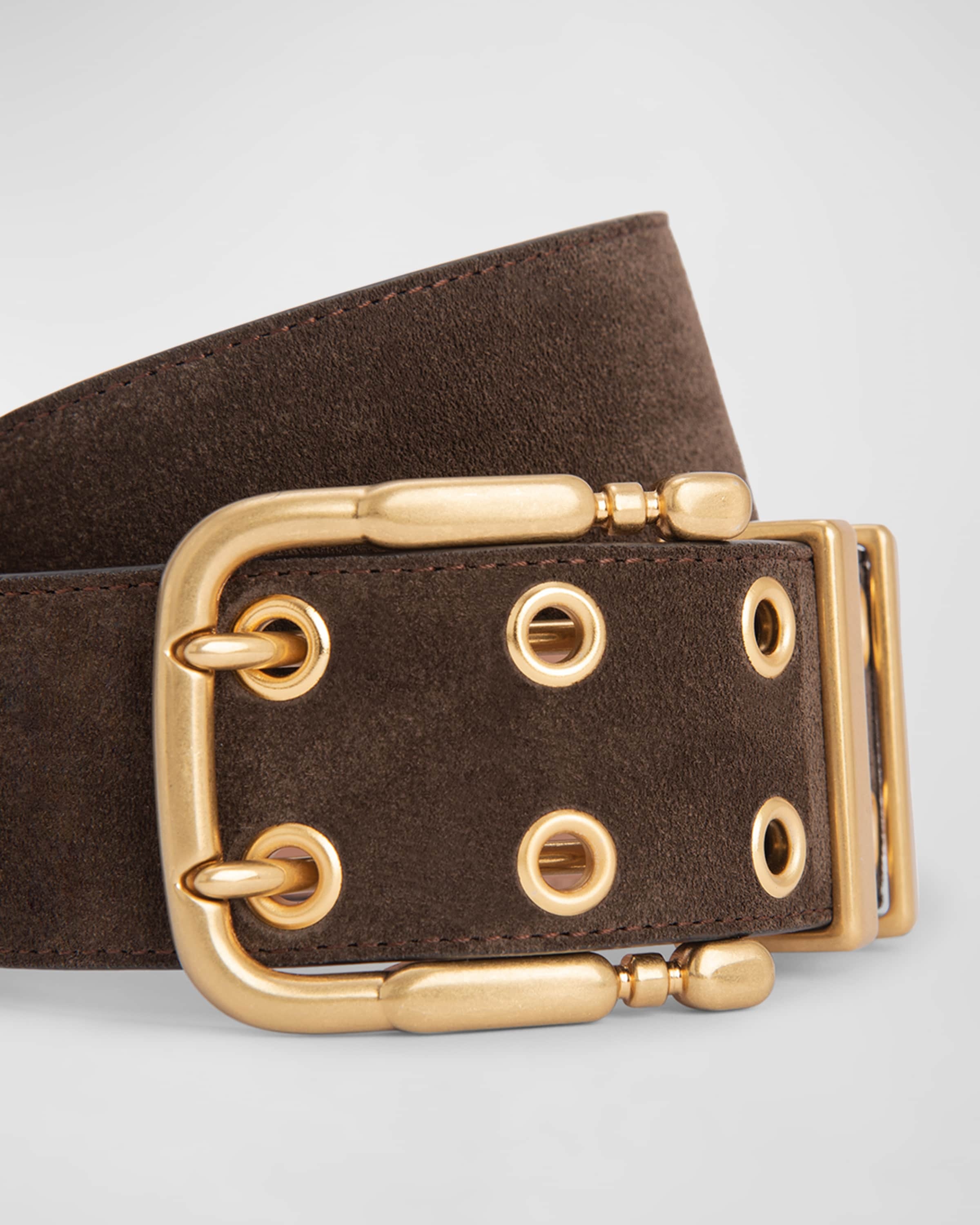 Duo Bear Suede Leather Belt - 2
