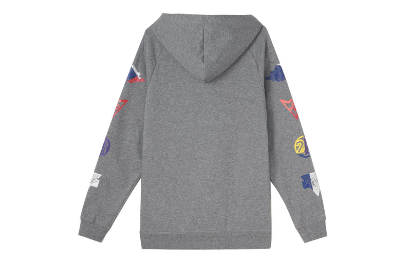 Jordan Men's Air Jordan Colorful Logo Zipper Gray Hooded Jacket CJ7880-091 outlook