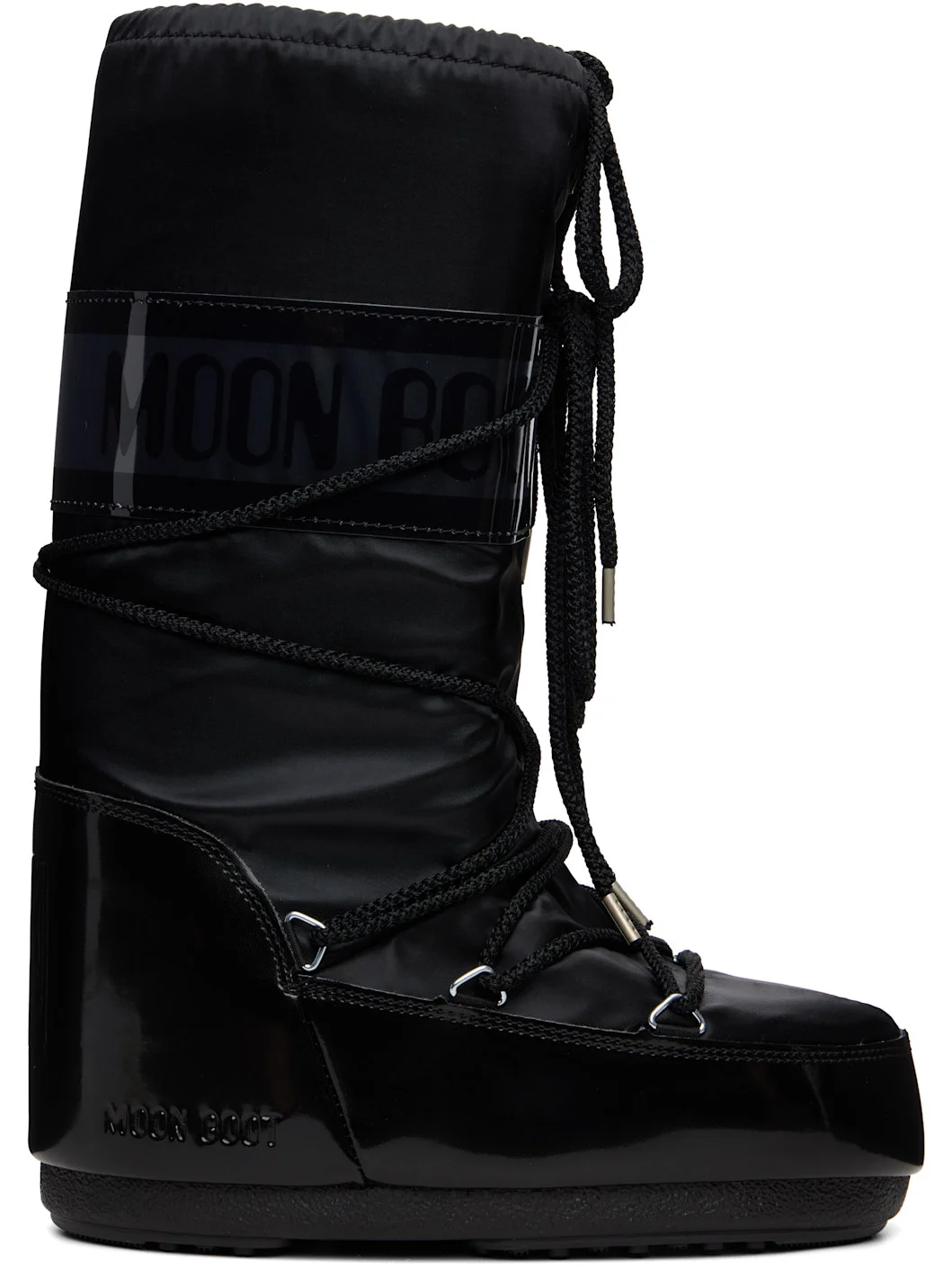 Black Icon Glance Satin Boots - 1