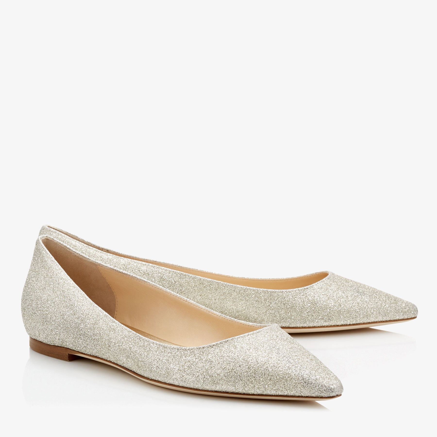 Romy Flat
Platinum Ice Dusty Glitter Pointy Toe Flats - 3