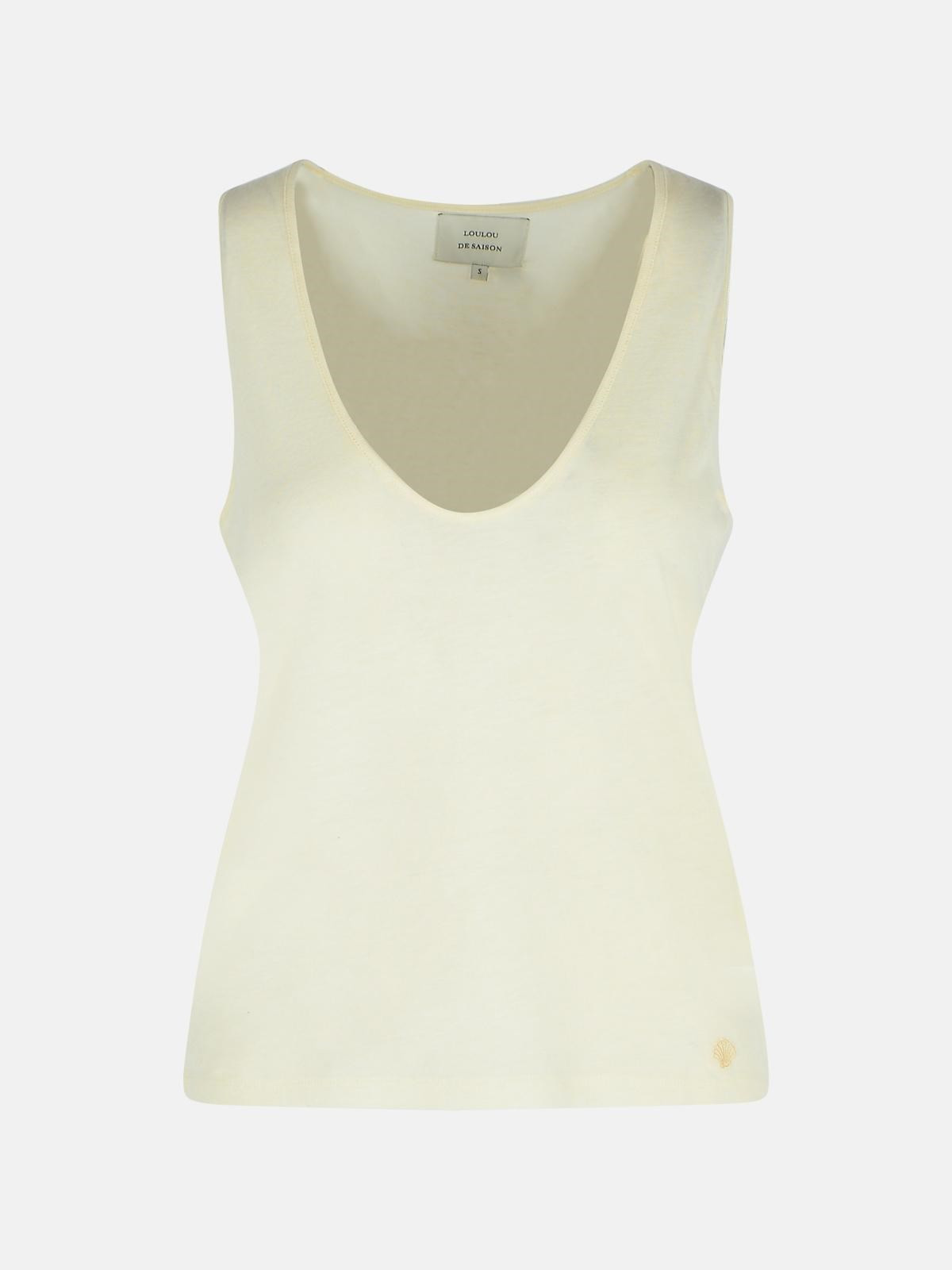 IVORY WOOL BLEND TANK TOP - 1