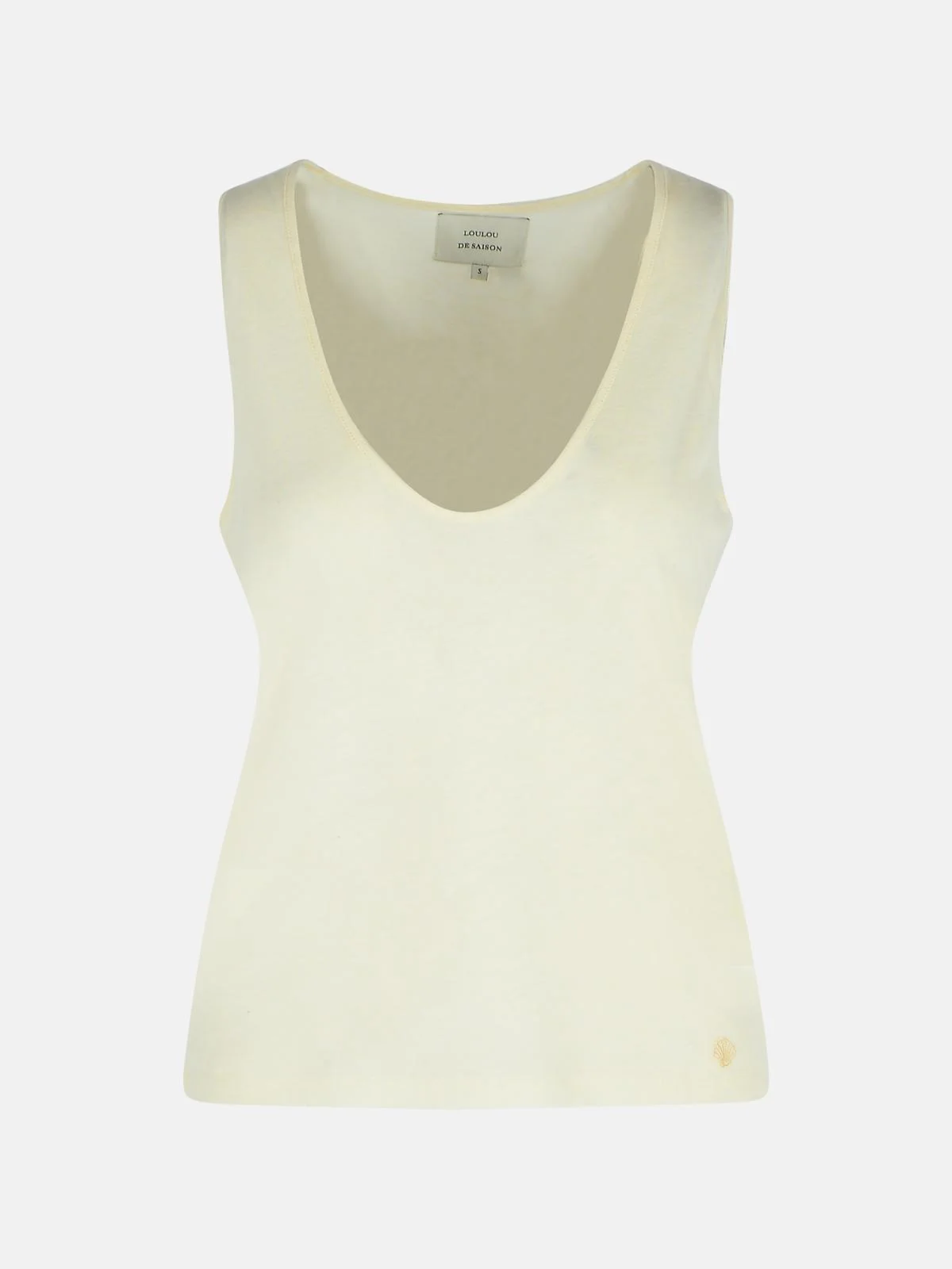 IVORY WOOL BLEND TANK TOP - 1
