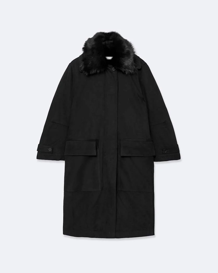 SEYKA DOUBLE-LAYER SHEARLING COAT - 1