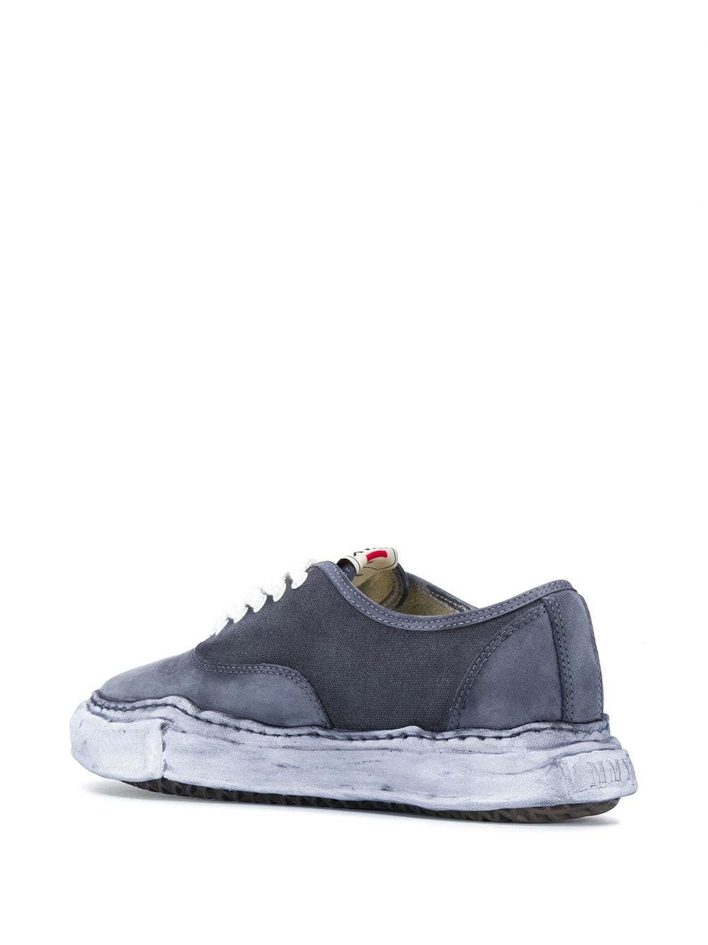 low top distressed sneakers - 3