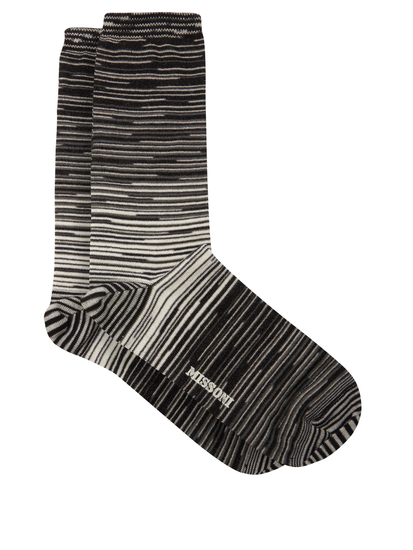 Striped cotton-blend socks - 1