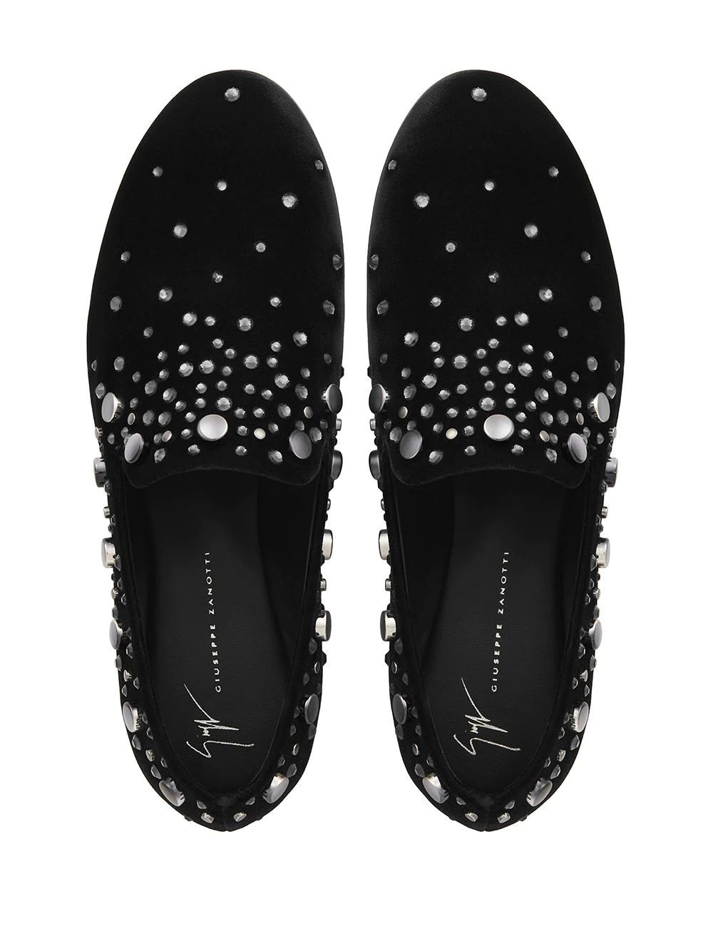 Seymour studded velvet loafers - 4