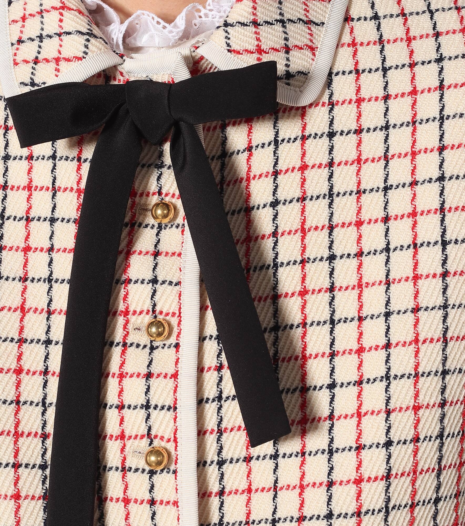 Checked virgin wool jacket - 4