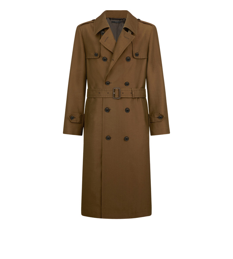 WOOL SILK FAILLE TRENCH COAT 1
