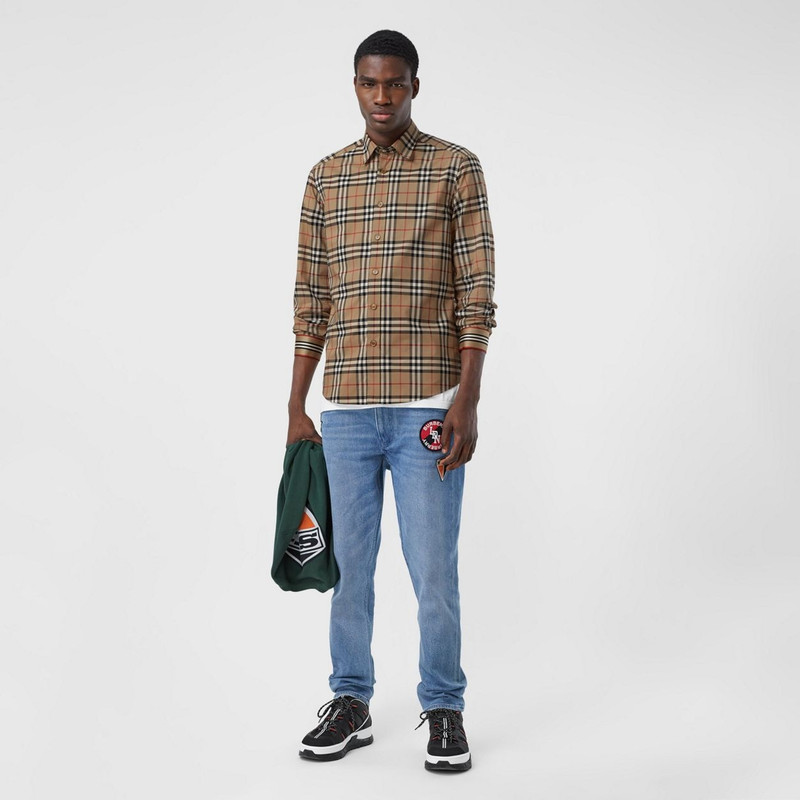 Burberry Icon Stripe Cuff Vintage Check Cotton Shirt outlook