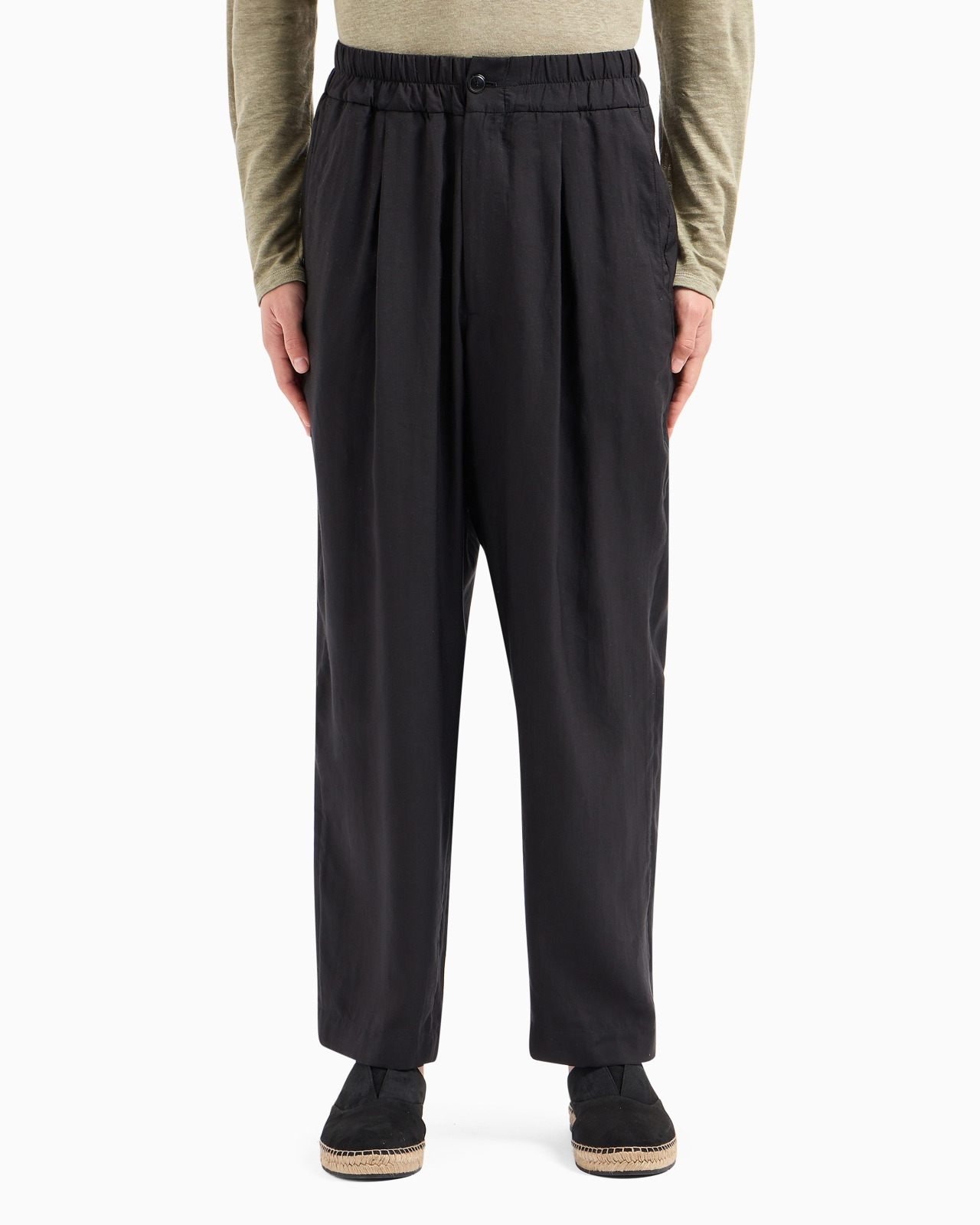 ASV one-pleat trousers in Lyocell and silk canvas - 2