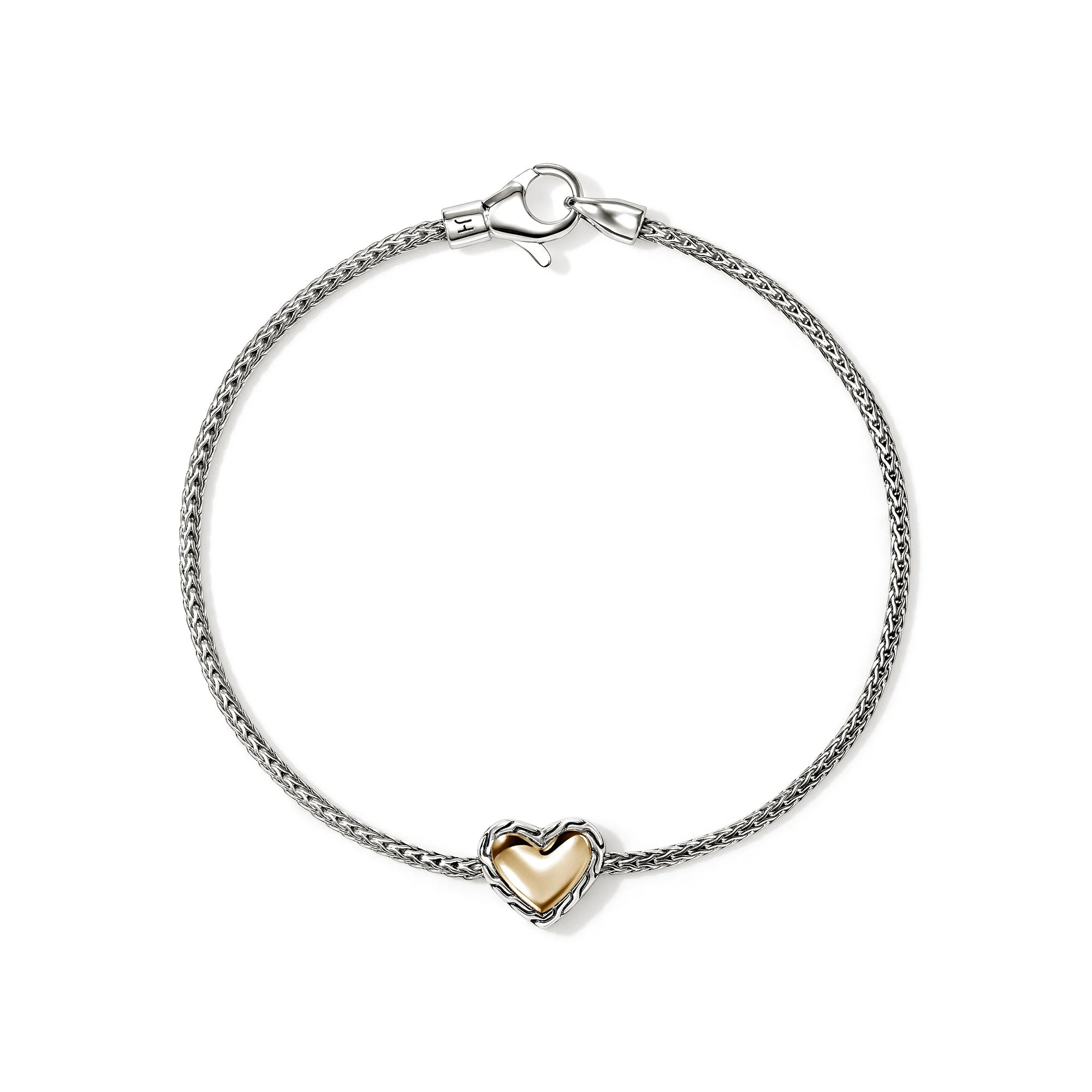 JH Essential Heart Bracelet, Sterling Silver, Gold, 1.8MM - 1