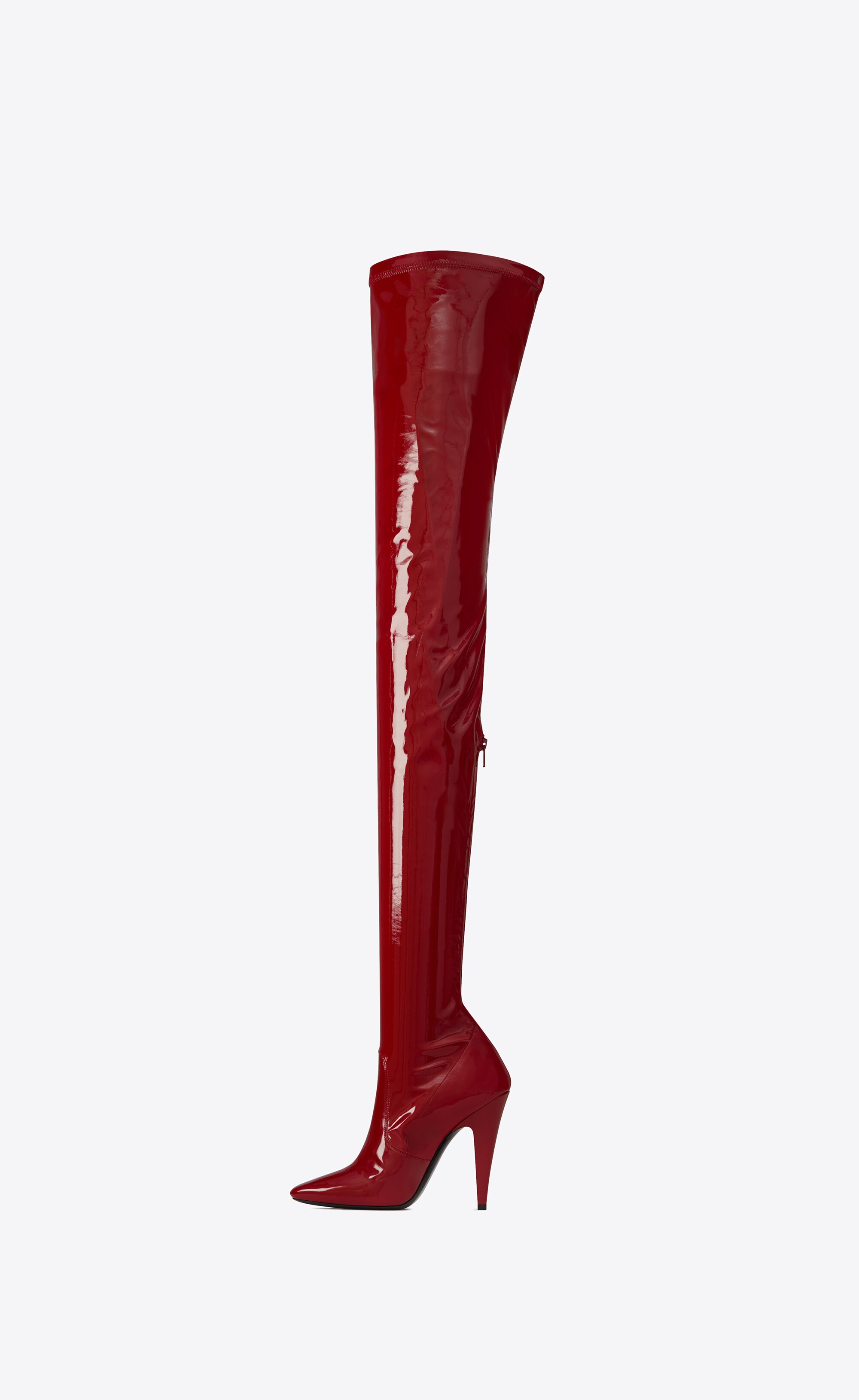 aylah over-the-knee boots in patent stretch canvas - 4