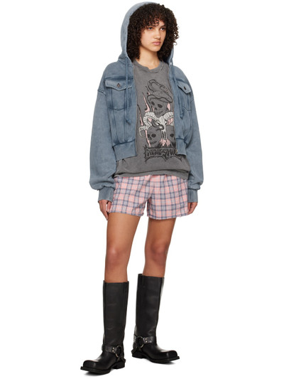 Acne Studios Pink Check Shorts outlook
