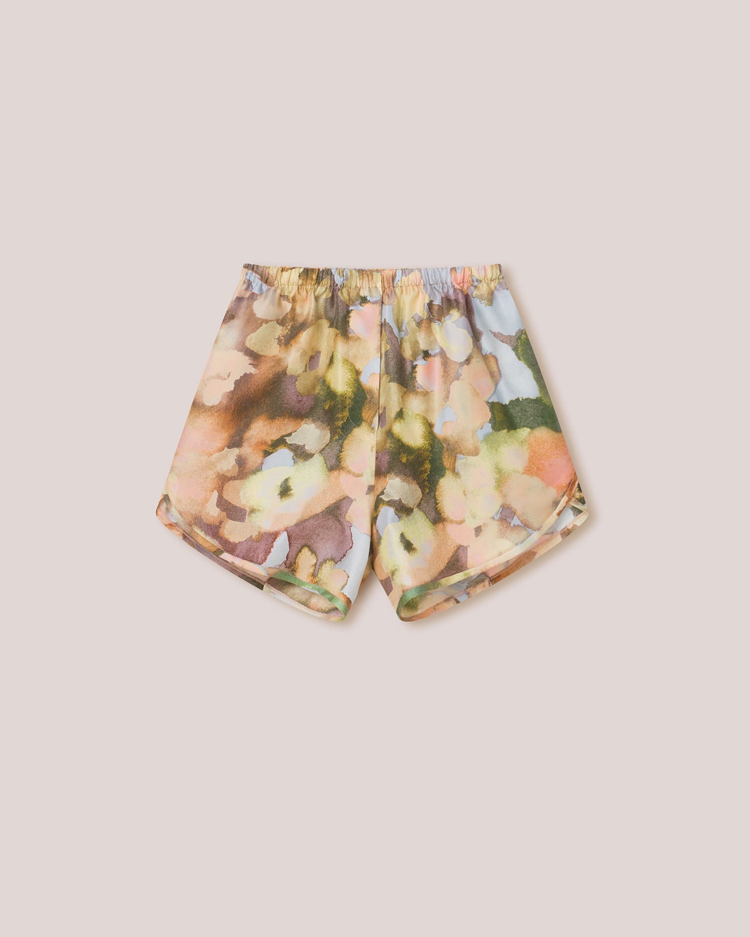 MARY - Twill silk athletic shorts - Watercolor - 1