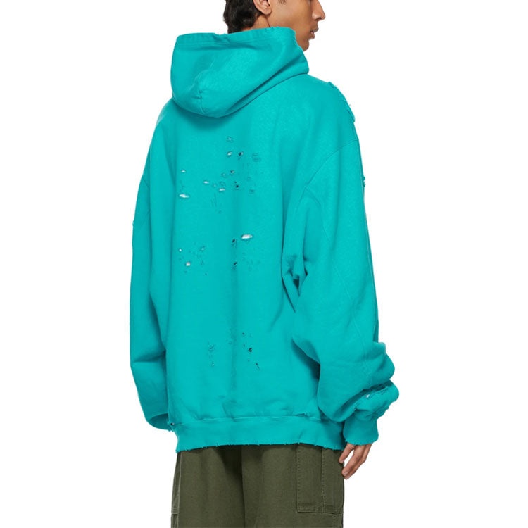 Men's Balenciaga SS21 Classic Alphabet Printing Hole Sky Blue 659403TKVB64661 - 4