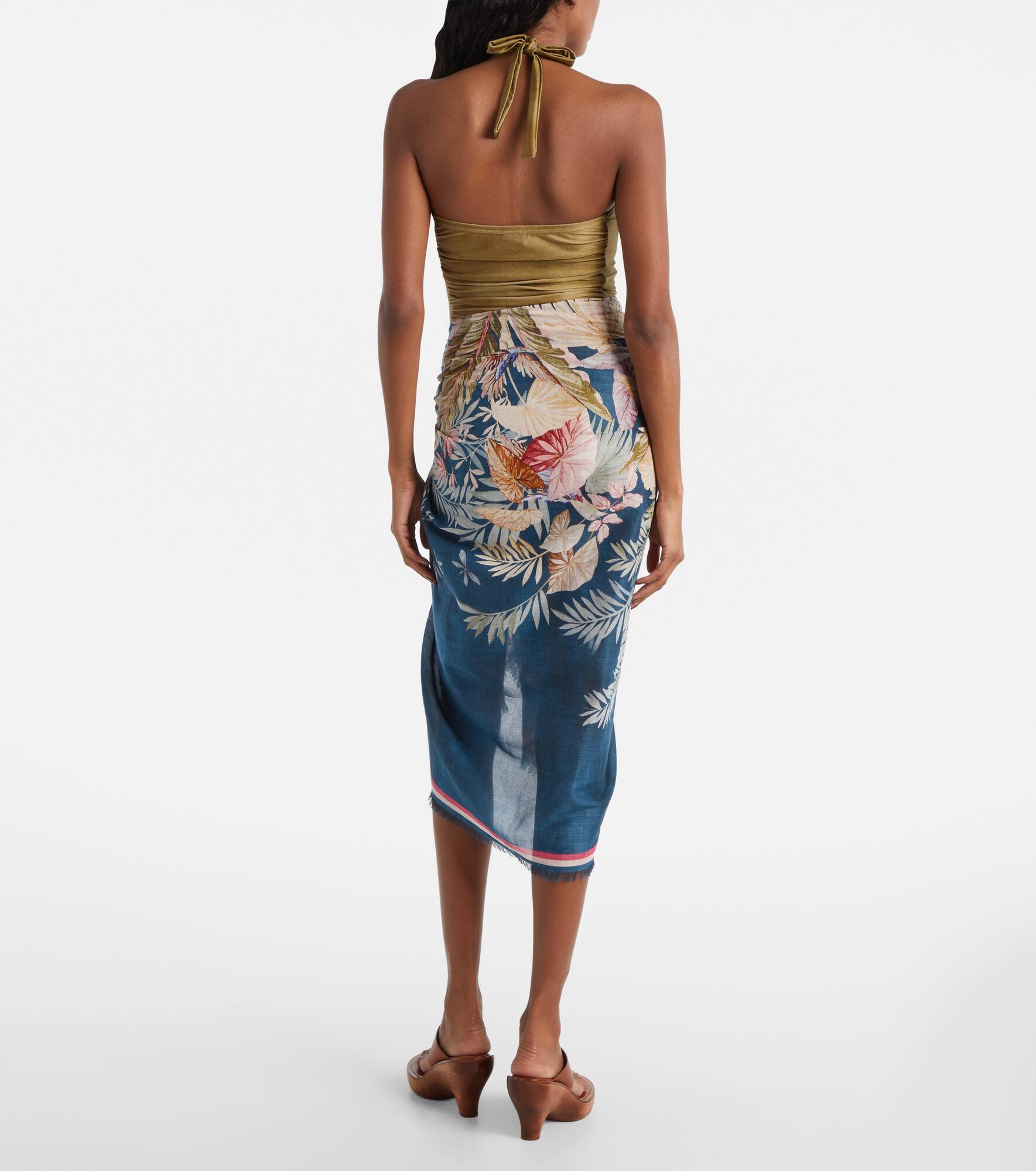 Printed cotton beach cover-up - 3